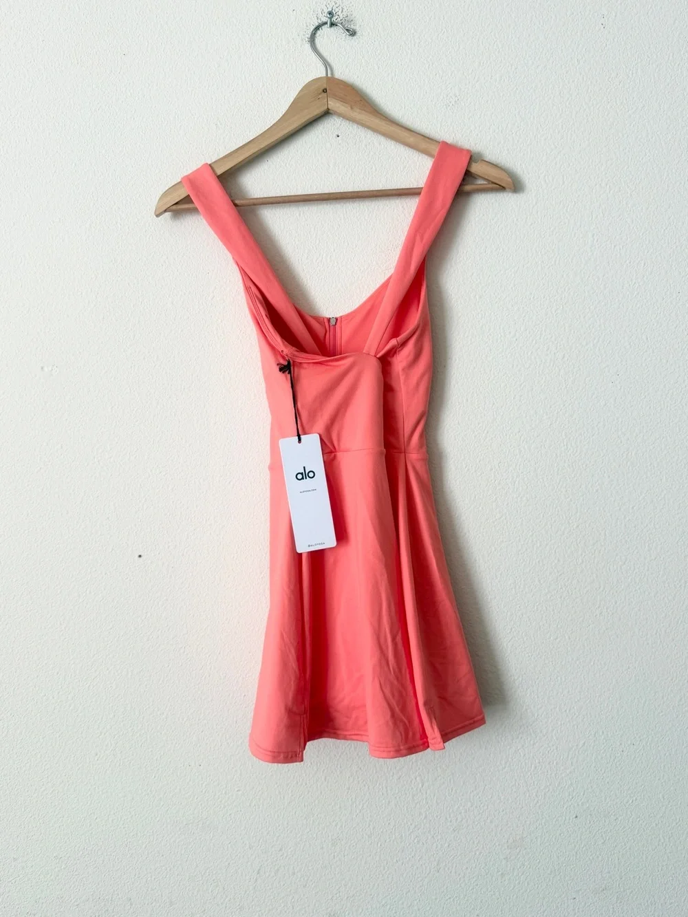 NWT Alo yoga SMALL Alosoft Showcase tennis mini dress in Candy orange